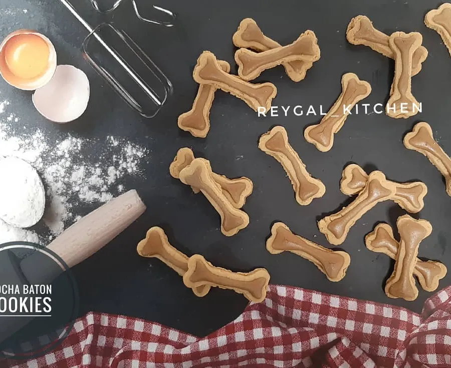 Kukis mocha bentuk tulang